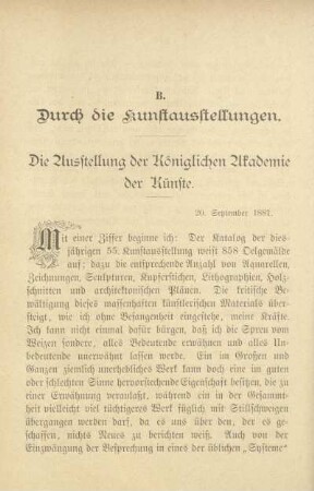Die Ausstellung der Königlichen Akademie der Künste