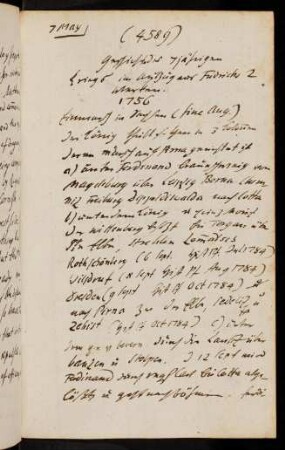 4589-4620, 7. May 1794 Geschichte des 7jährigen Kriegs im Auszug aus Fridrichs 2 Werken 1756 ...