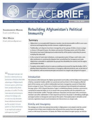 Rebuilding Afghanistan's political immunity