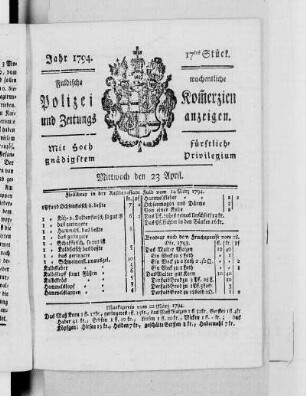 17tes Stück., Ausgabe vom 23. April 1794