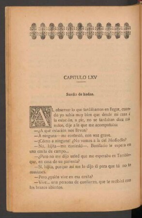 Capítulo LXV - Sueño de hadas.