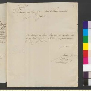 Brief von Sellier, Louis (Kupferdrucker) an Goethe, Johann Wolfgang von