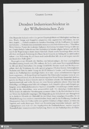 Dresdner Industriearchitektur in der Wilhelminischen Zeit