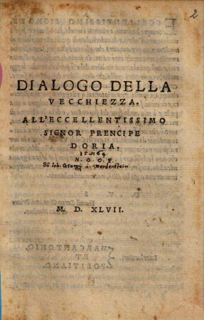 Dialogo della Vecchiezza