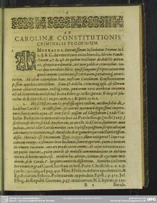 Ad Carolinae Constitutionis Criminalis Prooemium