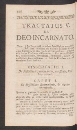 Tractatus V. De Deo Incarnato.