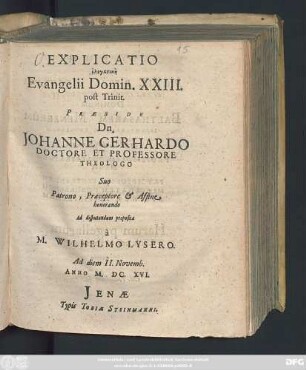 Explicatio elenktikē Evangelii Domin. XXIII. post Trinit.