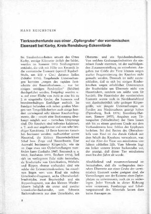 Tierknochenfunde aus einer „Opfergrube“ der vorrömischen Eisenzeit bei Karby, Kreis Rendsburg-Eckernförde.
