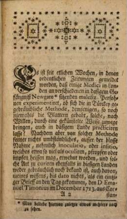 Die Einpfropfung Der Pocken, Oder Art und Weise, Wie man denenjenigen Menschen, welche noch nie die Pocken gehabt, solche durch Kunst zu wege zu bringen und gleichsam zu inoculiren pfleget
