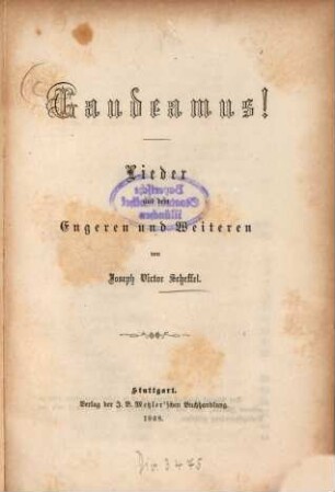 Gaudeamus! : Lieder aus dem Engeren und Weiteren