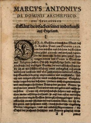 Ursachen, warum er wiederum zu der catholischen Kirche getretten sey