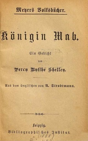 Königin Mab : Ein Gedicht