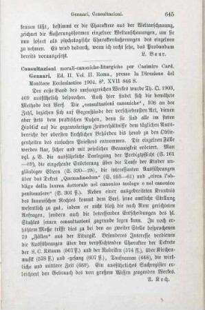 645 [Rezension] Gennari, Casimiro, Consultazioni