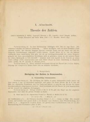 Synopsis der höheren Mathematik, 1. Arithmetische und algebraische Analyse