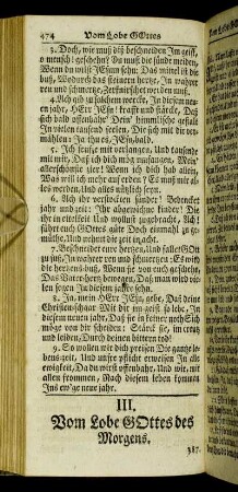 III. Vom Lobe Gottes des Morgens
