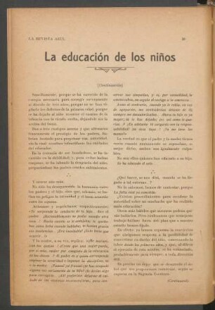 La educación de los niños
