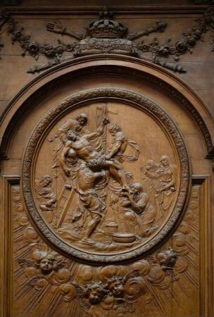 Frankreich. Centre. Loiret. Orleans. Cathedrale Sainte Croix. Innen. Chorgestühl. Frühes 18 Jahrhundert. Detail