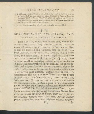§. VII. De Constantia Austriaca, Avia Paterna Theoderici Iunioris