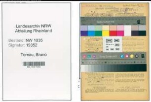 Entnazifizierung Bruno Tornau , geb. 18.11.1888 (Chemiker)