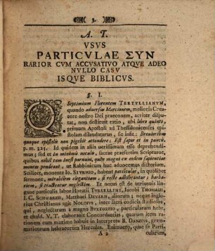 Vsvs Particvlae Syn Rarior Isqve Biblicvs Cvm Accvsativo Atqve Adeo Nvllo Casv