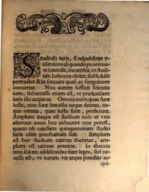 Programma de necessaria diligentia et tempore longiori in studium iuris impendendo