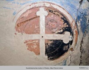 Ausmalung : Ausmalung des Sanktuariums mit dem Thronfragment einer thronenden Madonna