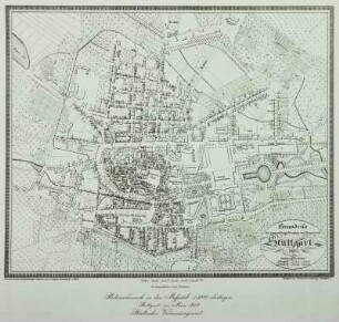 Grundriß der ersten Kgl. Residenz- und Hauptstadt Stuttgart 1827