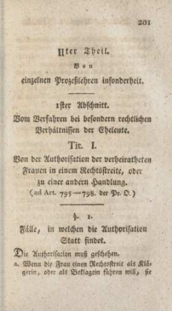 IIter Theil. Von einzelnen Prozeßlehren insonderheit