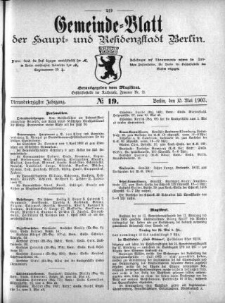 1903,19: No. 19, 10. Mai 1903
