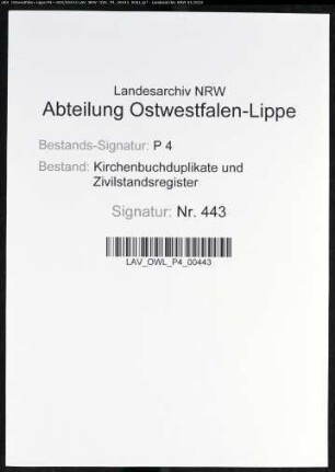 Kirchenbuchduplikate der katholischen Gemeinde (T 1779-1807). (Gemeinde: Arnsberg, Katholische Gemeinde)