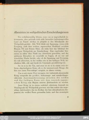 Abessinien im weltpolitischen Entscheidungsraum