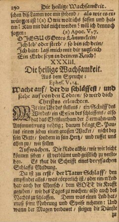 XXXIII. Die heilige Wachsamkeit