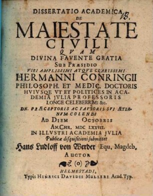 Diss. acad. de maiestate civili