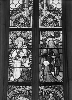 Strahlenkranzmadonna und heiliger Sebald mit dem Stifterpaar Sebald und Margareta Schreyer