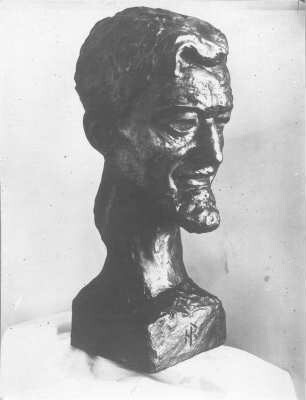 Porträtkopf Hans Richter : Porträtkopf Hans Richter. Bronze (1929?; E. Richter). Dresden-Südvorstadt, Eisenstuckstraße, Atelier der Künstlerin