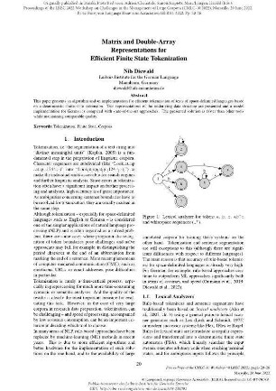 Matrix and double-array representations for efficient finite state tokenization