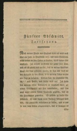 Fünfter Abschnitt. Fortsetzung.