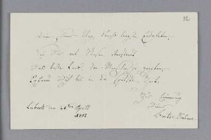 Fritze Böhme. – Lübeck, 20.04.1817