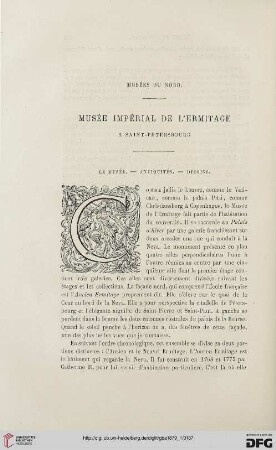 2. Pér. 19.1879: Musée impérial de l'Ermitage à Saint-Pétersbourg, [1] : musées du Nord