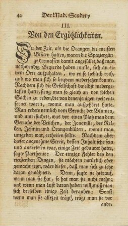 III. Von den Ergötzlichkeiten