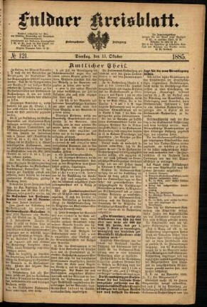 Ausgabe vom Dienstag, den 13. Oktober 1885.