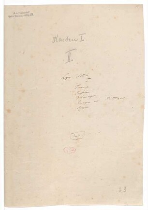 Umschlag mit der Aufschrift "Lignes Isoth. I" nebst weiterer Notizen