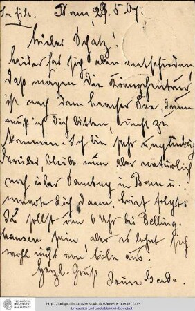Postkarte vom 29.05.1907
