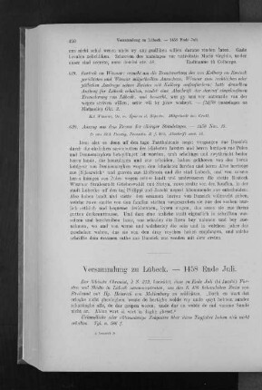 Versammlung zu Lübeck. - 1458 Ende Juli.