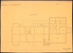 Herrenhaus, Gießmannsdorf Umbau und Erweiterung: Grundriss 1. Obergeschoss; Maßstabsleiste