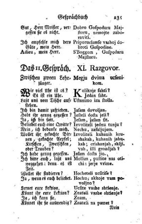Das 11. Gespräch. XI. Razgovor