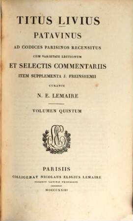 Titus Livius Patavinus, Vol. 5 : Liber 25 - 29