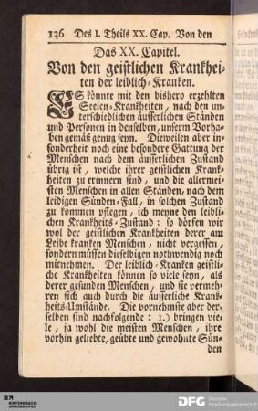 Das XX. Capitel. Von den geistlichen Krankheiten der leiblich-Kranken.