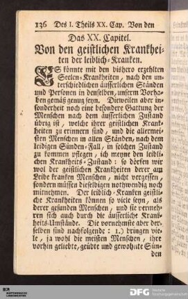 Das XX. Capitel. Von den geistlichen Krankheiten der leiblich-Kranken.