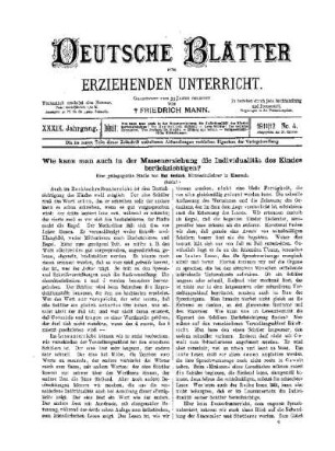 Wie kann man auch in der Massenerziehung die Individualität des Kindes berücksichtigen? : (Schluß)